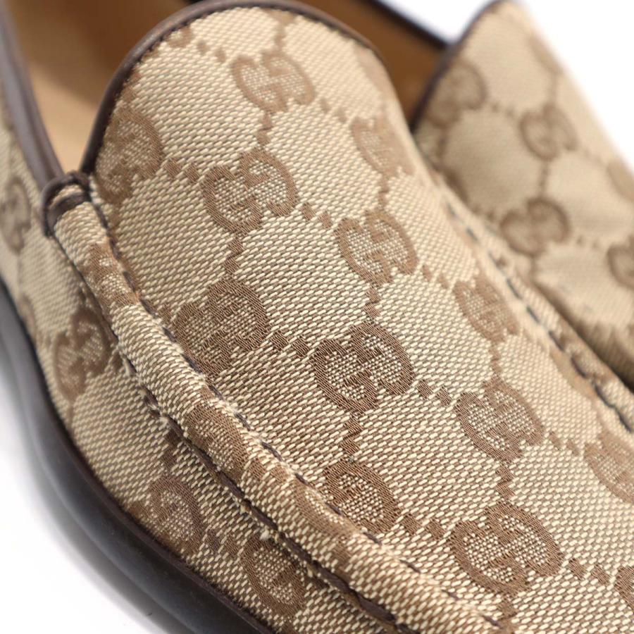 GUCCI グッチ ローファー GG柄　キャンバス × レザー本革 グッチ ローファー GGキャンバス 靴 6 シューズ 23cm ロゴ