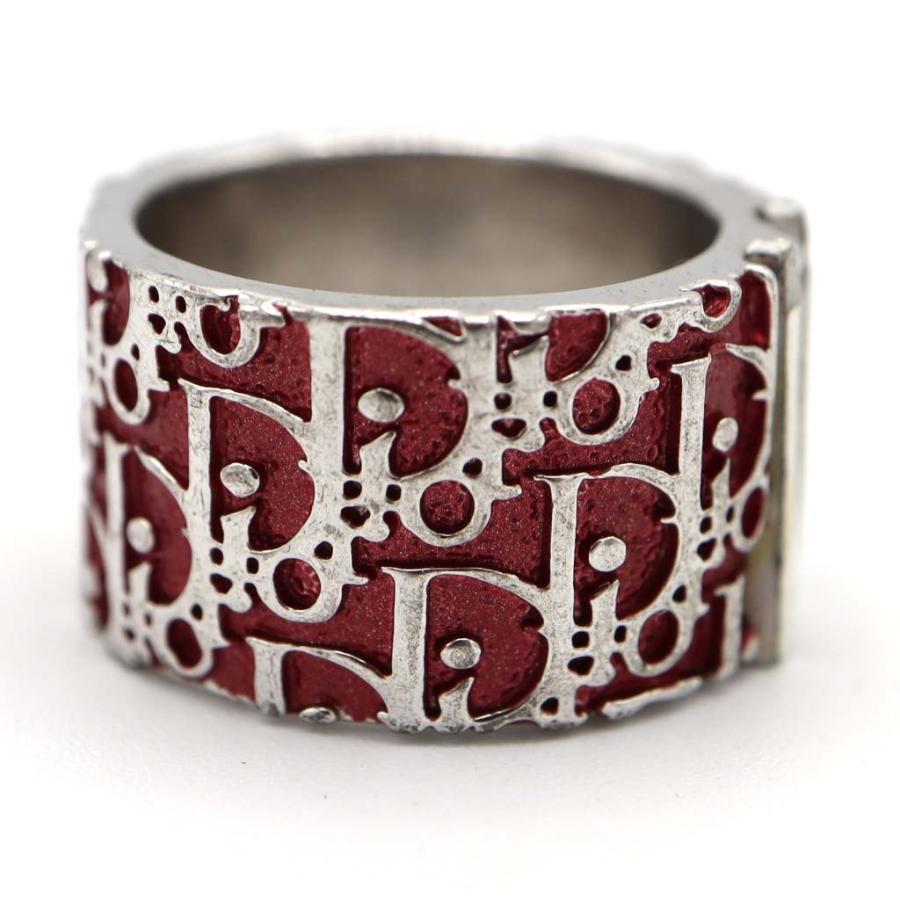 Dior☆ディオールトロッター赤×シルバー×白リング指輪 質屋 Christian Dior ディオール リング トロッター 8.5号 5 赤 約7.9g