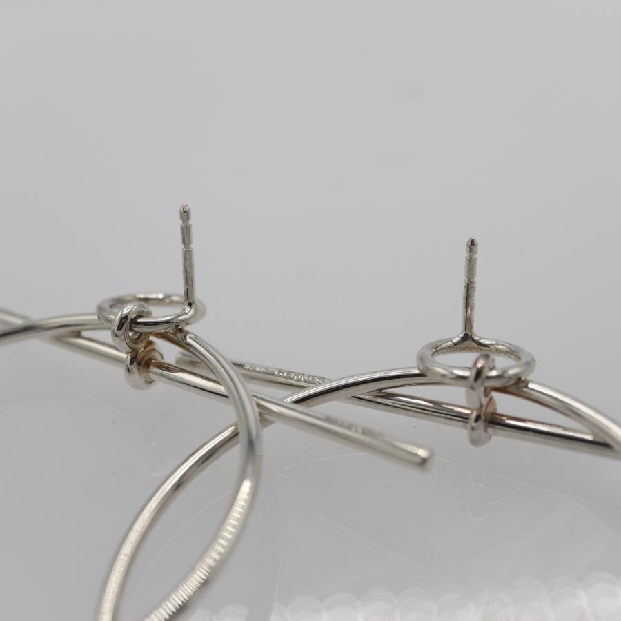 質屋 HERMES エルメス ピアス ループ MM SV 925 約11.5g アクセサリー
