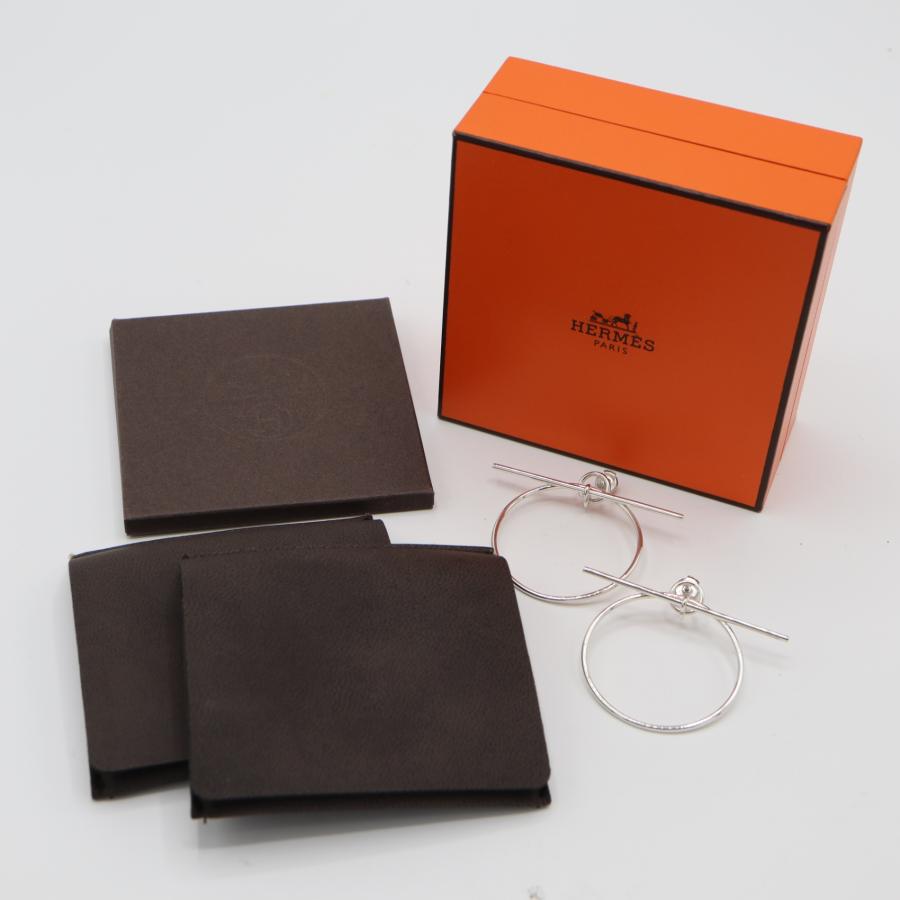 質屋 HERMES エルメス ピアス ループ MM SV 925 約11.5g アクセサリー