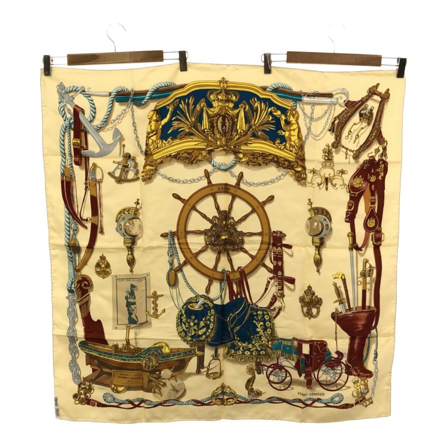 質屋 エルメス HERMES スカーフ カレ90 MUSEE 博物館 美術館 ベージュ