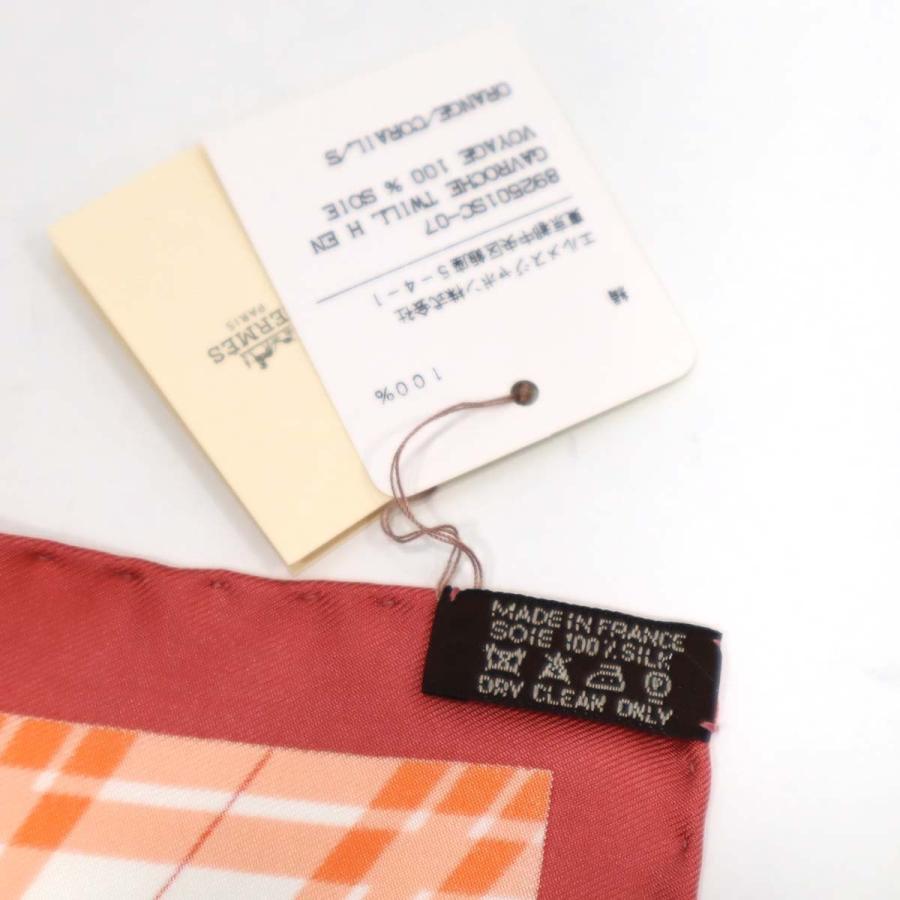 質屋 未使用 HERMES エルメス スカーフ カレ45 プチカレ H EN VOYAGE