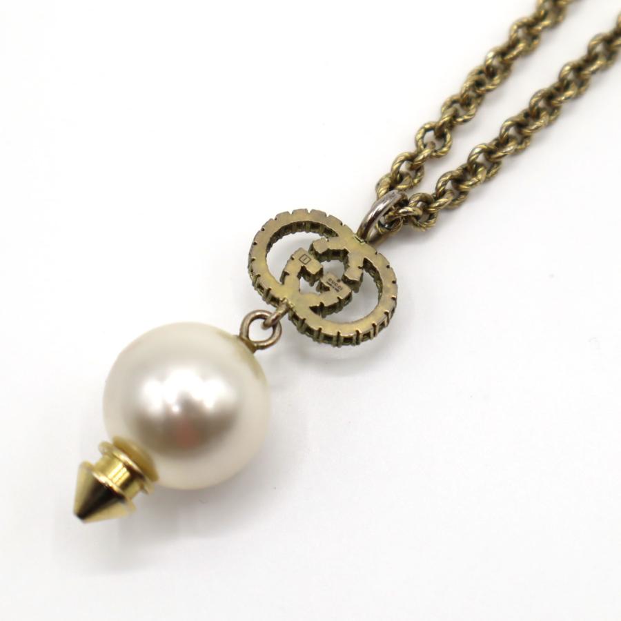 質屋 GUCCI グッチ ネックレス 4218G 8402 フェイクパール ライン 