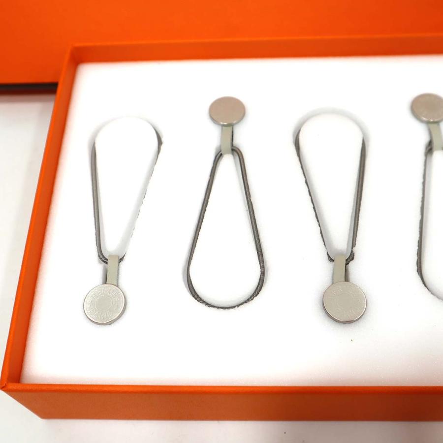 HERMES - エルメス HERMES マグネット式 壁取付 スカーフホルダー FIXATION CAREE BOITIER オブジェ 置物 メタル シルバー金具 インテリア カレホルダ－【中古】 エルメス HERMES マグネット式 壁取付 スカーフホルダー