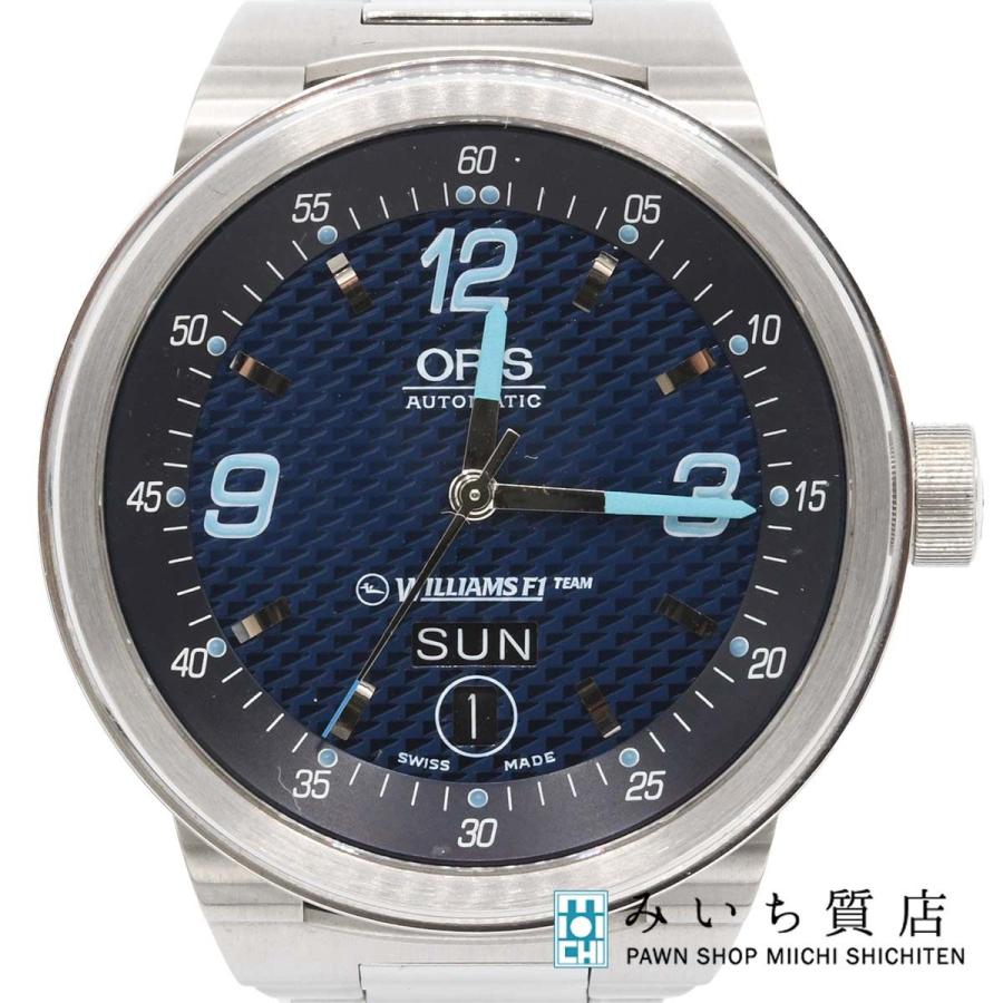 質屋 腕時計 稼働 ORIS オリス ウィリアムズF1 7560 自動巻き 青系色