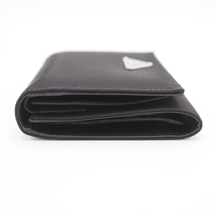 極美品/現行✨プラダ 折り財布 三角ロゴ ブラック サフィアーノレザー 質屋 PRADA プラダ 財布 サフィアーノ レザー 三つ折り 黒