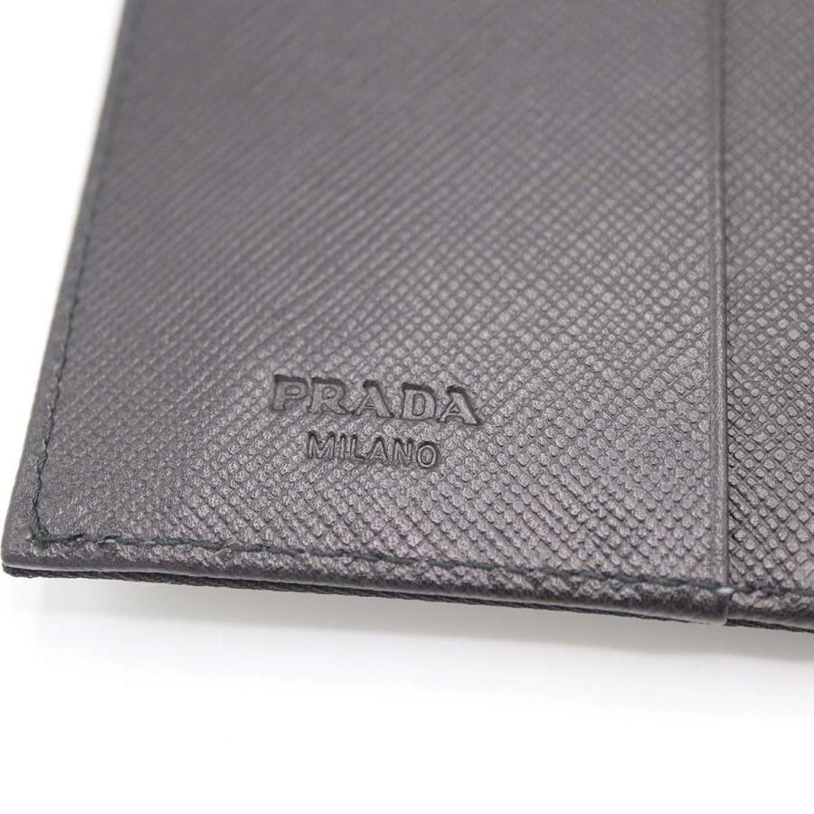 質屋 PRADA プラダ 財布 サフィアーノ レザー 三つ折り 黒