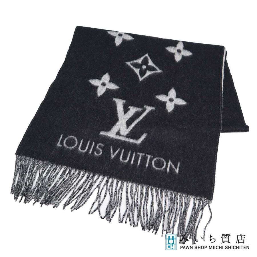 LOUIS VUITTON M71040 マフラー カシミヤ100％ ブラック 質屋 LOUIS VUITTON LV ルイヴィトン マフラー M71040 モノグラム
