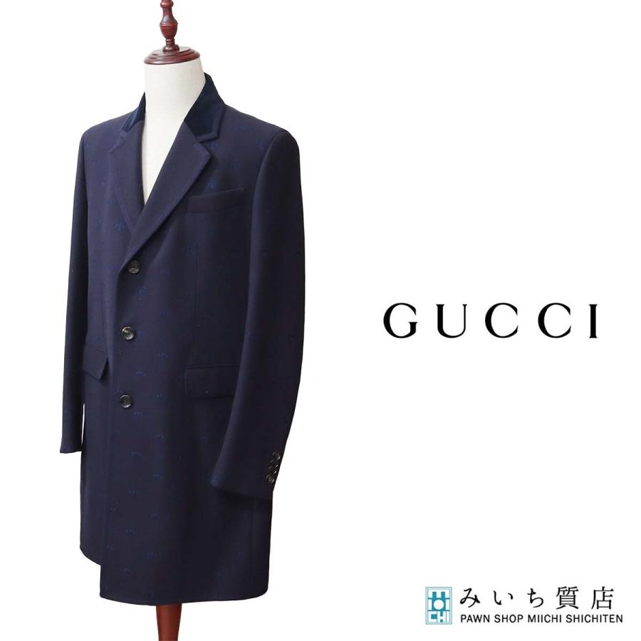 GUCCI ネイビー チェスターコート GUCCI ネイビー チェスターコート 【公式通販】