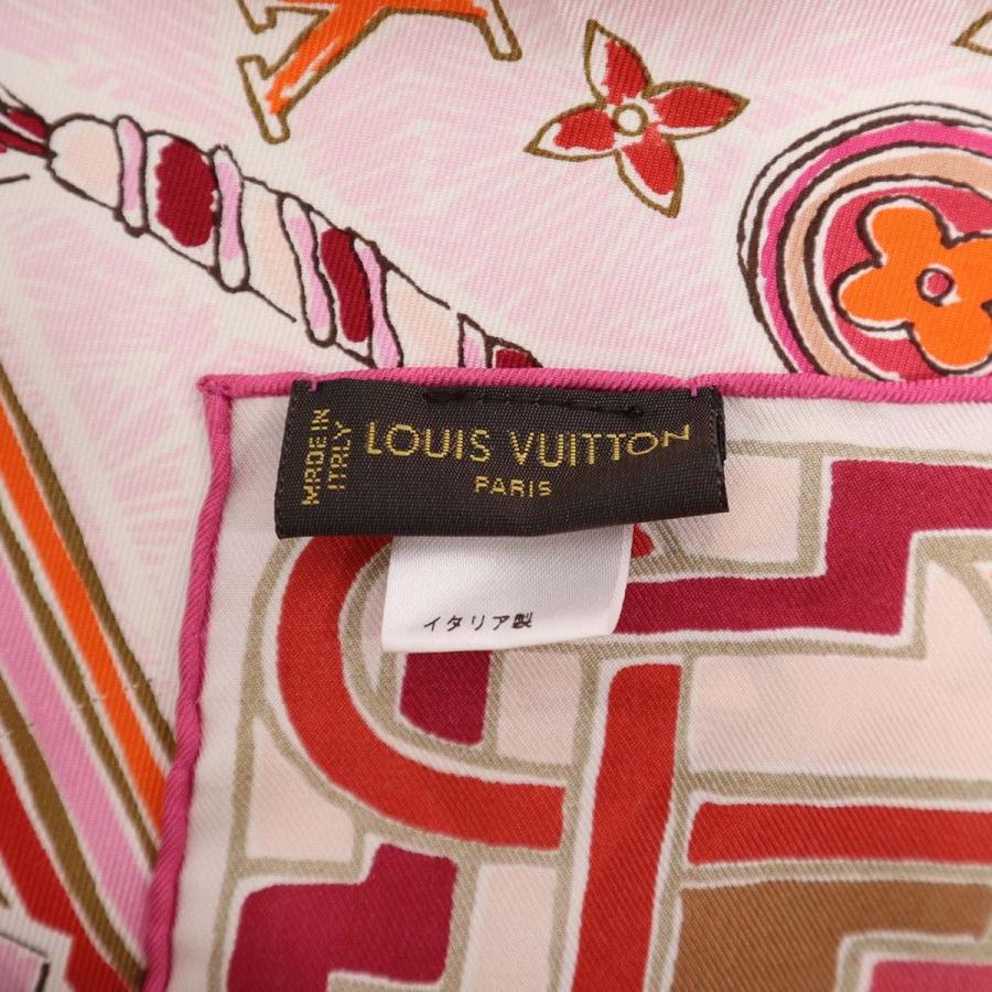 質屋 LOUIS VUITTON ルイヴィトン スカーフ ストール ピンク シルク100