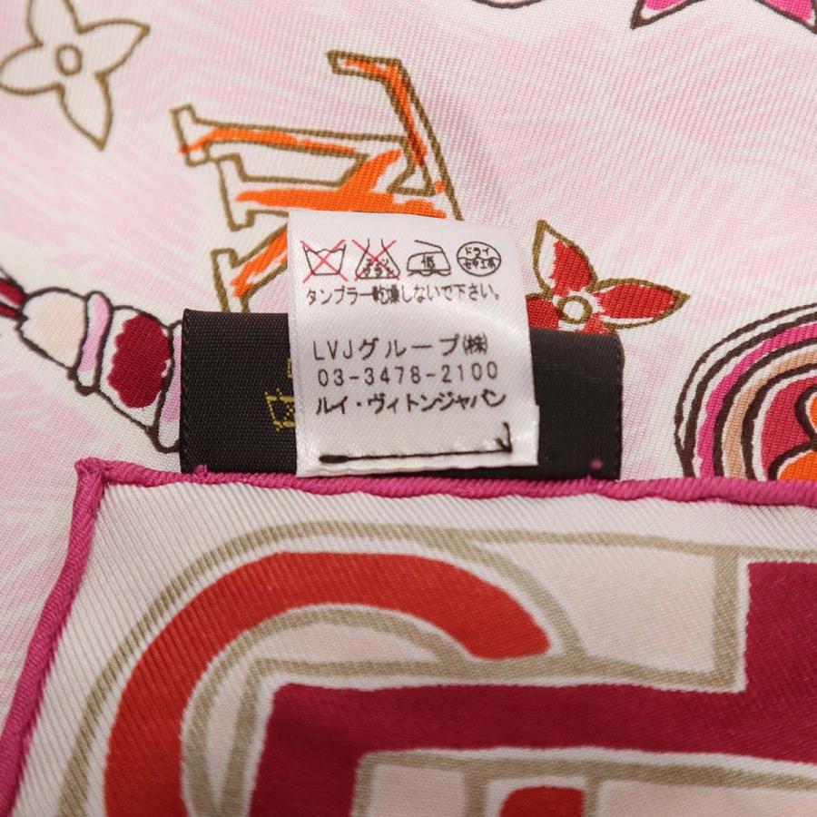 質屋 LOUIS VUITTON ルイヴィトン スカーフ ストール ピンク シルク100