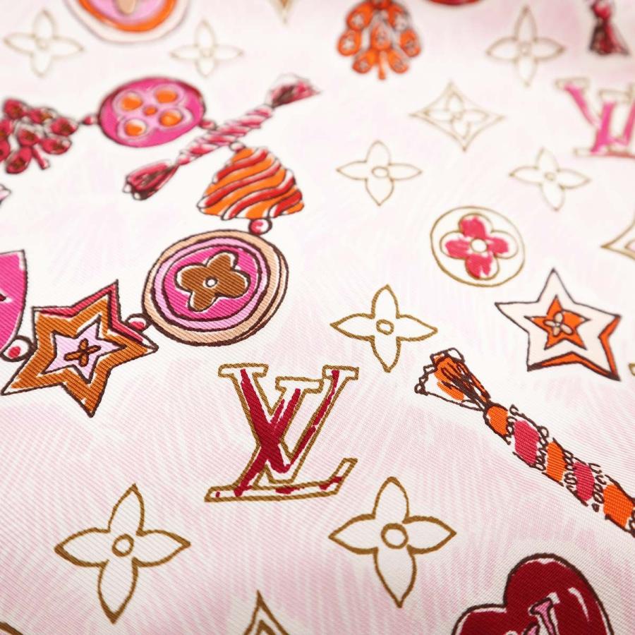 質屋 LOUIS VUITTON ルイヴィトン スカーフ ストール ピンク シルク100