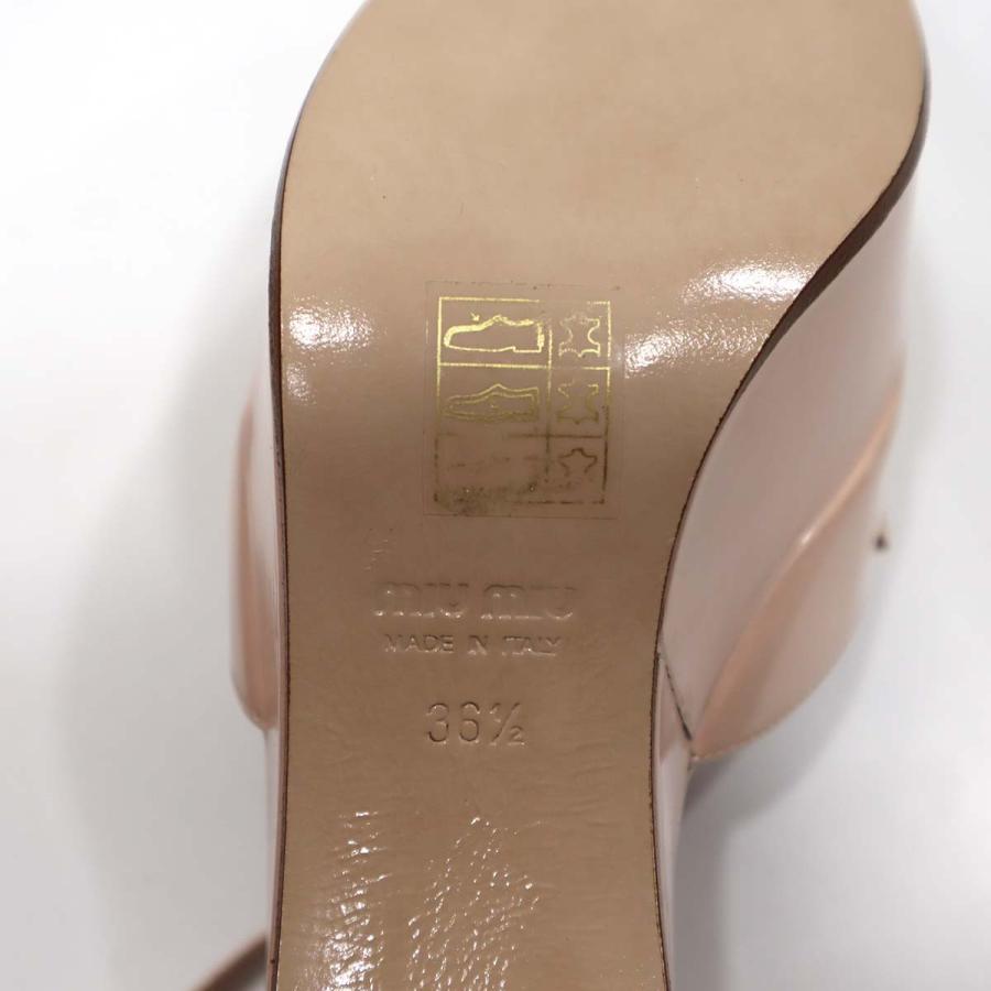 質屋 未使用 ミュウミュウ miumiu 靴 リボン サンダル ビジュー ヒール 