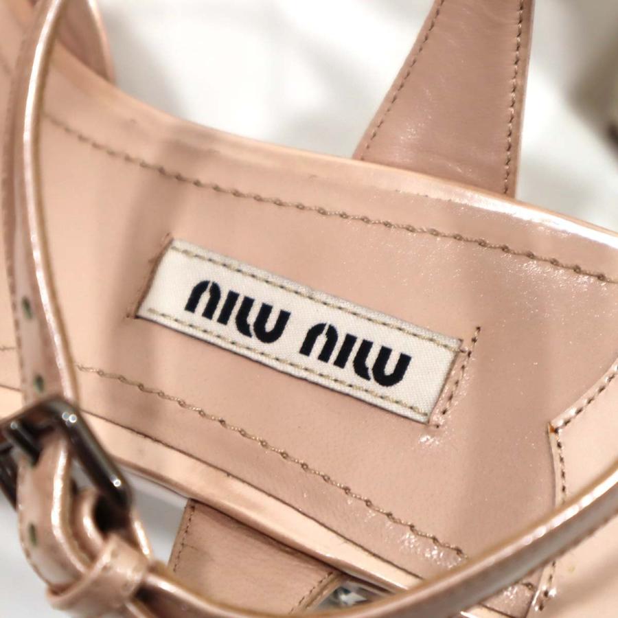 miumiu リボンサンダル　ヒール ストラップ有り 質屋 未使用 ミュウミュウ miumiu 靴 リボン サンダル ビジュー