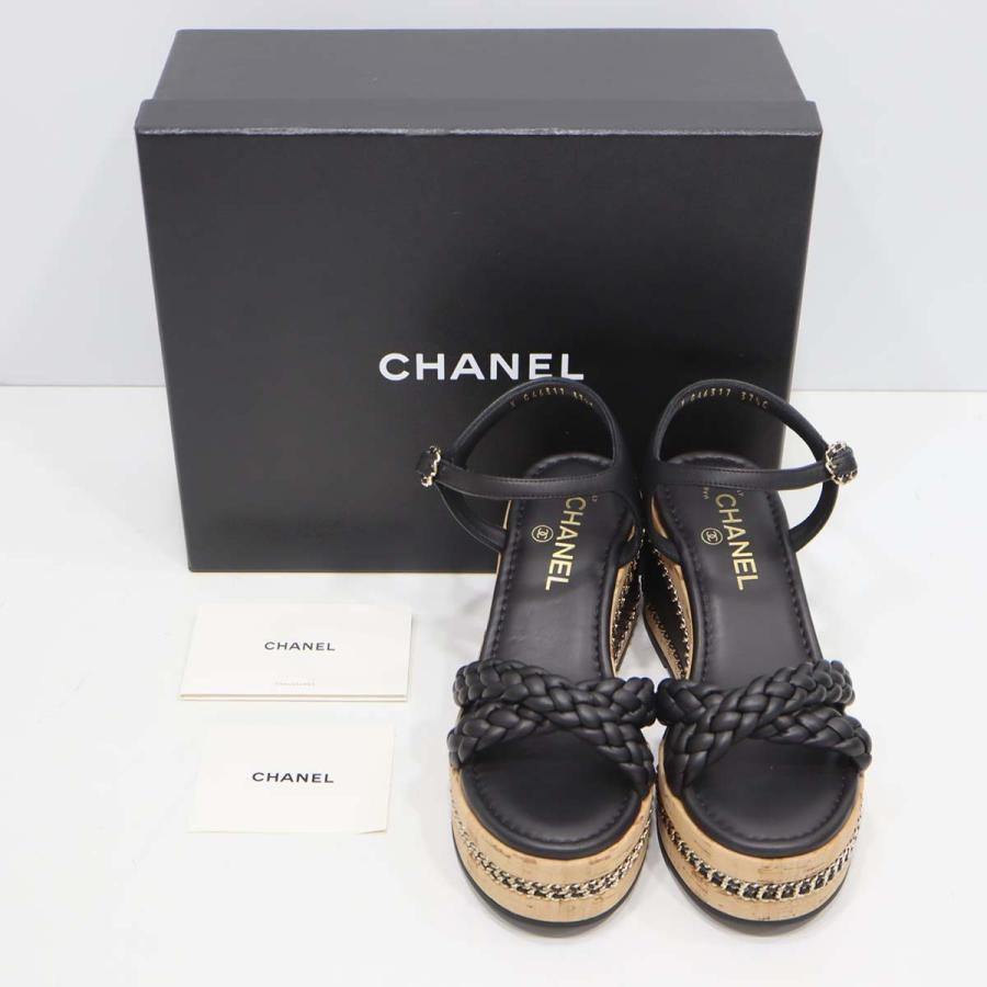 質屋 未使用 CHANEL シャネル ウエッジソール サンダル G46317