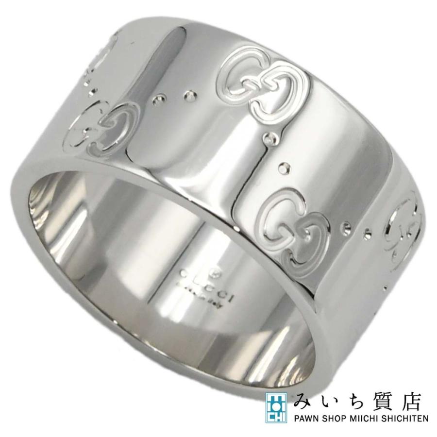 グッチ GUCCI インターロッキング #9 リング ダイヤ K18 WG ホワイト