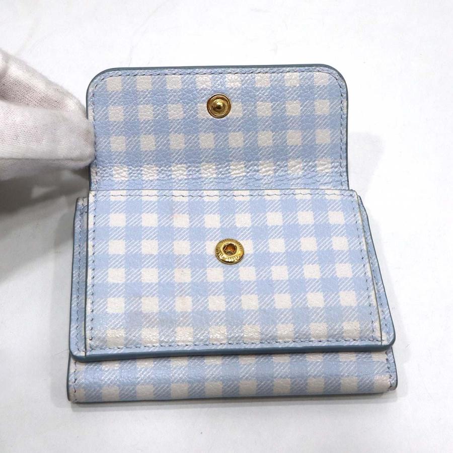 MIUMIU MADRAS マドラス 三つ折財布 質屋 MIUMIU ミュウミュウ 三つ折り 財布 MADRAS マドラス 5MH021 54V