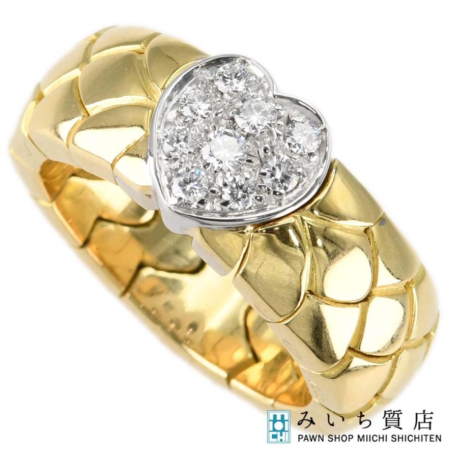 質屋 仕上済 Pomellato ポメラート ハート リング 指輪 ダイヤ 750 