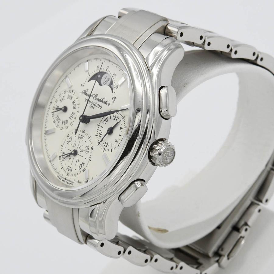 質屋 稼働 腕時計 TENSHODO 天賞堂 6771-T003702 グランドコンプリケーション ムーンフェイズ クォーツ 白色文字盤 箱・説明書 H6633 みいち質店 |  | 01