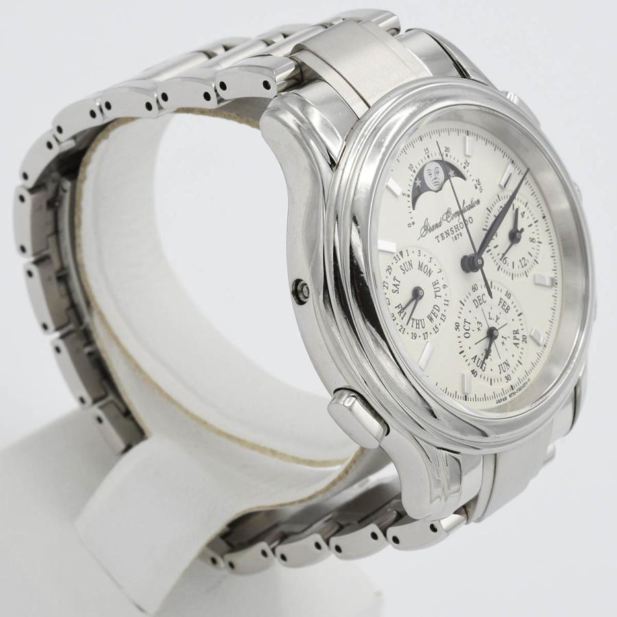 質屋 稼働 腕時計 TENSHODO 天賞堂 6771-T003702 グランドコンプリケーション ムーンフェイズ クォーツ 白色文字盤 箱・説明書 H6633 みいち質店 |  | 02