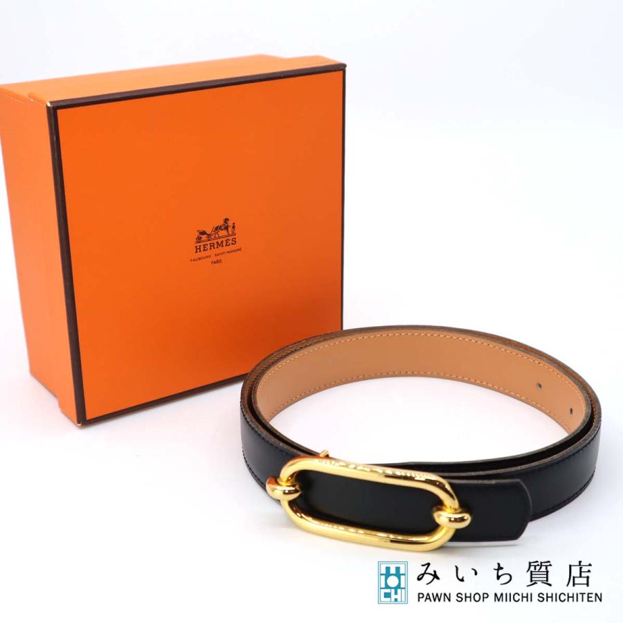 質屋 エルメス HERMES フォンスベル ベルト 〇Y刻印 76 ボックスカーフ 