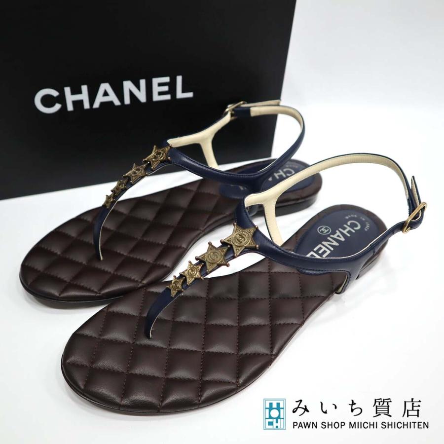 質屋 サンダル CHANEL シャネル スターチャーム 靴 レディース レザー マトラッセ 表記サイズ 38 1/2 みいち質店  :rc-ITREIL85DG0S:みいち質店 - 通販 - Yahoo!ショッピング