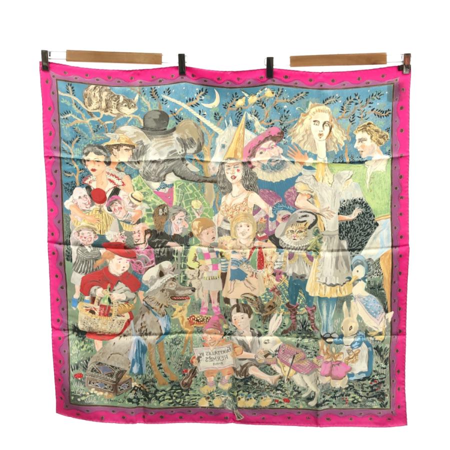 ◇エルメス◇カレ 90/シルク/FAIRYTALES/おとぎ話/スカーフ/タグ付 質屋 HERMES エルメス スカーフ カレ90 FAIRYTALES おとぎ話 シルク