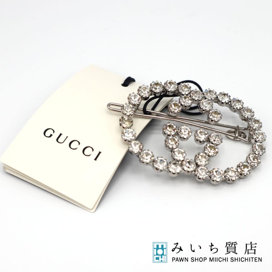 質屋 GUCCI グッチ 4338715201 GG ロゴ ビジュー ヘアアクセサリー 箱