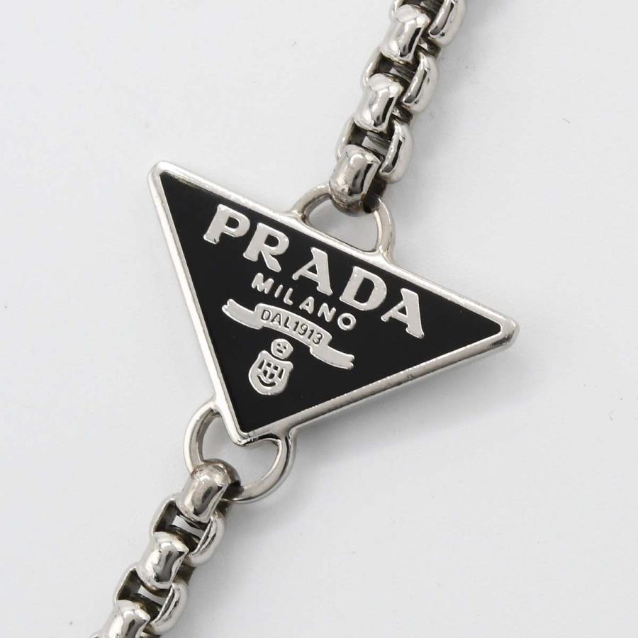 PRADA イヤホンチェーンネックレス 質屋 PRADA プラダ イヤホンチェーン メタルチェーン 三角ロゴ AirPods
