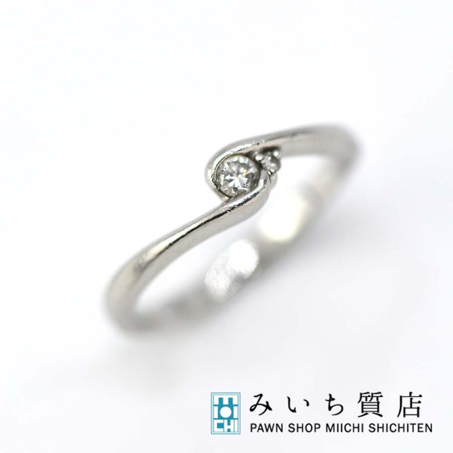 質屋 組曲 リング Pt900 D0.07 2.9g 8号 ダイヤ プラチナ KUMIKYOKU 箱 