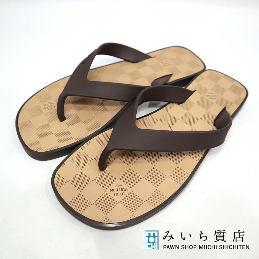 極美品✨ルイヴィトン ダミエ ラバー トング サンダル サイズ7 26cm 質屋 ルイヴィトン ダミエ ラバー トング サンダル サイズ6 25cm LV