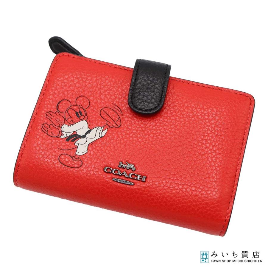 COACH　二つ折り　財布　空手　ミッキー 質屋 美品 COACH コーチ ミッキー コラボ 空手 二つ折り財布 財布