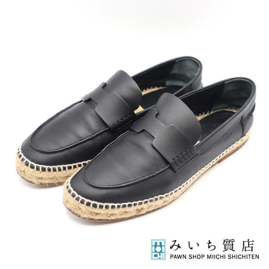 HERMESエルメス　エスパドリーユ　フラットシューズ39 美品 質屋 HERMES エルメス エスパドリーユ トリップ #39 約25cm