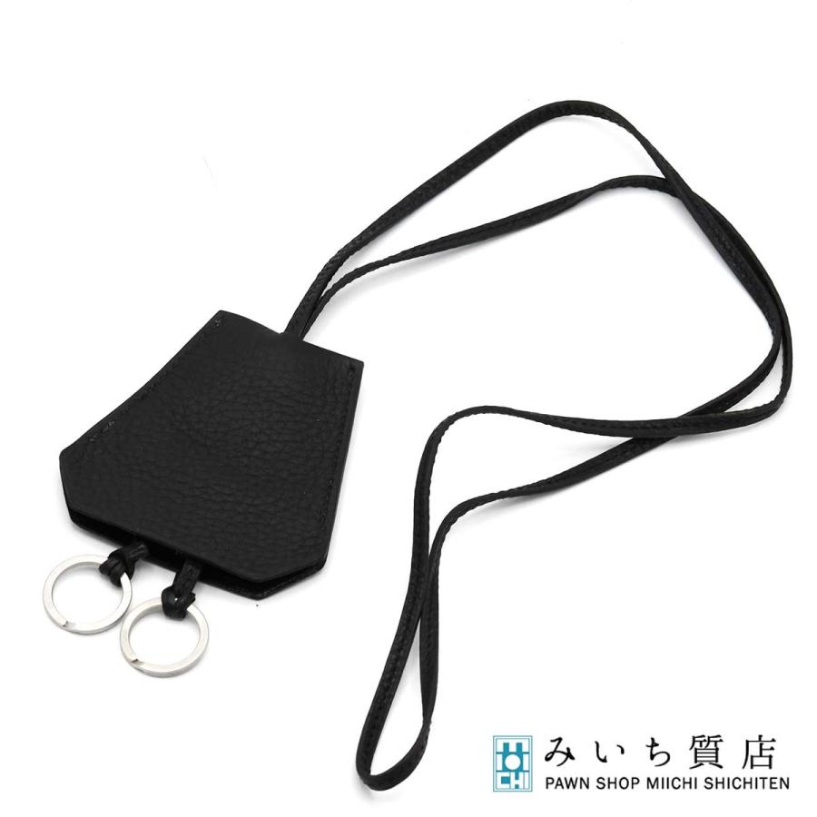 質屋 HERMES エルメス クロシェット キーリング ネックレス ブラック