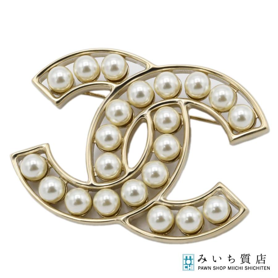 質屋 CHANEL シャネル ブローチ ココマーク フェイクパール A64978