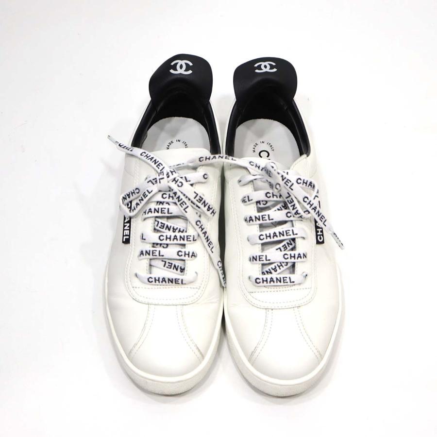 質屋 CHANEL シャネル スニーカー G34085 ホワイト サイズ38 25cm
