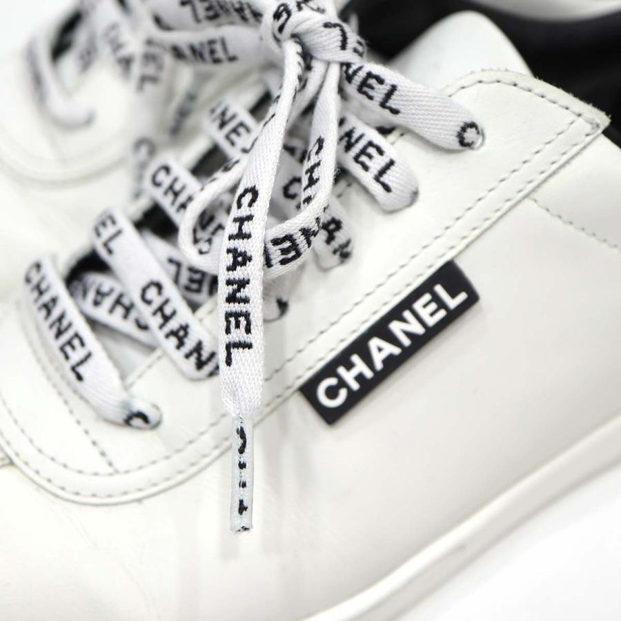 質屋 CHANEL シャネル スニーカー G34085 ホワイト サイズ38 25cm