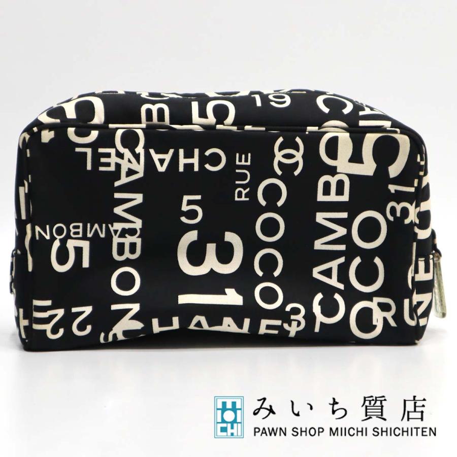 【美品】シャネルCHANEL黒ポーチ大ココマーク新品ショルダー鑑定済！ 質屋 バッグ CHANEL シャネル ポーチ バイシー COCO ロゴ ココマーク
