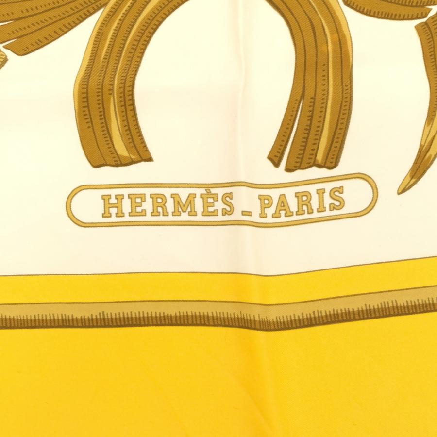 質屋 HERMES エルメス スカーフ カレ90 Tigre Royal 王者の虎 イエロー