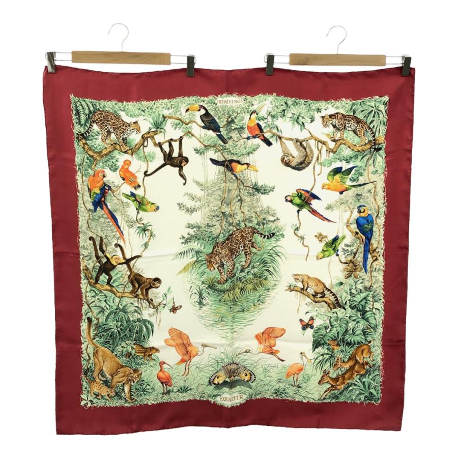 質屋 HERMES エルメス カレ90 スカーフ EQUATEUR 赤道直下 動物