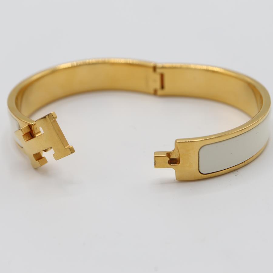 質屋 HERMES エルメス バングル クリックH GM ホワイト ゴールドカラー