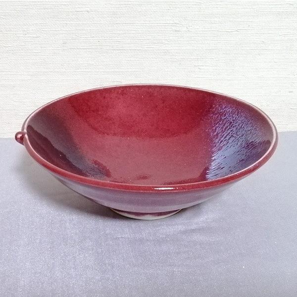 三池焼手作り陶器・りんごの形をした赤い鉢16.5cm(辰砂釉りんご形鉢16.5cm) | 