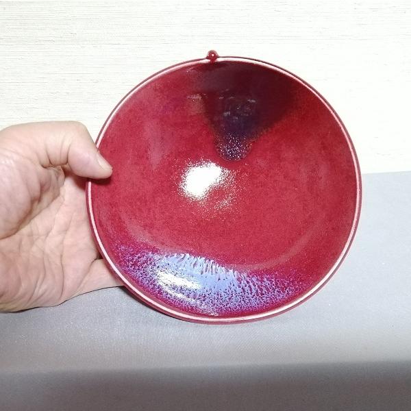 三池焼手作り陶器・りんごの形をした赤い鉢16.5cm(辰砂釉りんご形鉢16.5cm) |  | 03