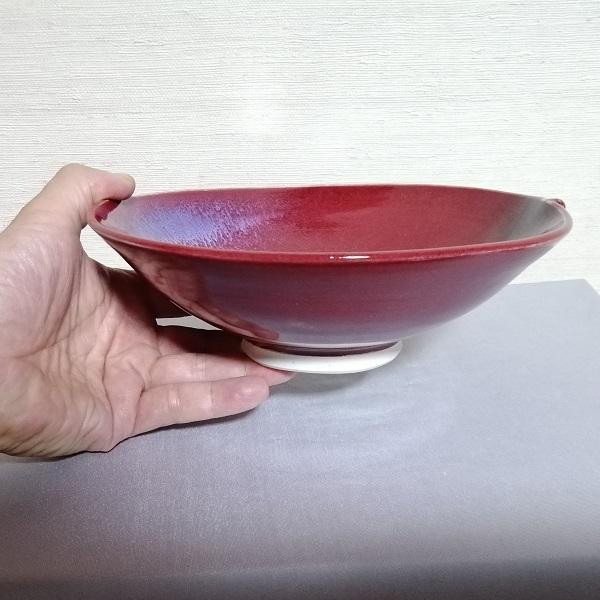 三池焼手作り陶器・りんごの形をした赤い鉢大21cm(辰砂釉りんご形鉢大21cm) |  | 01