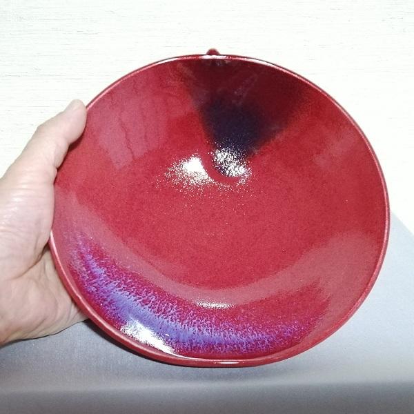 三池焼手作り陶器・りんごの形をした赤い鉢大21cm(辰砂釉りんご形鉢大21cm) |  | 03