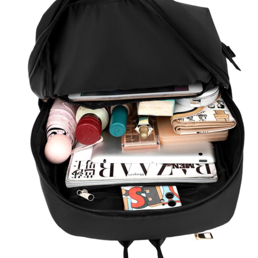 ブラック ナイロンリュック 多機能 リュックサック レディース 黒 ビジネス 軽量 大容量 A4 多機能