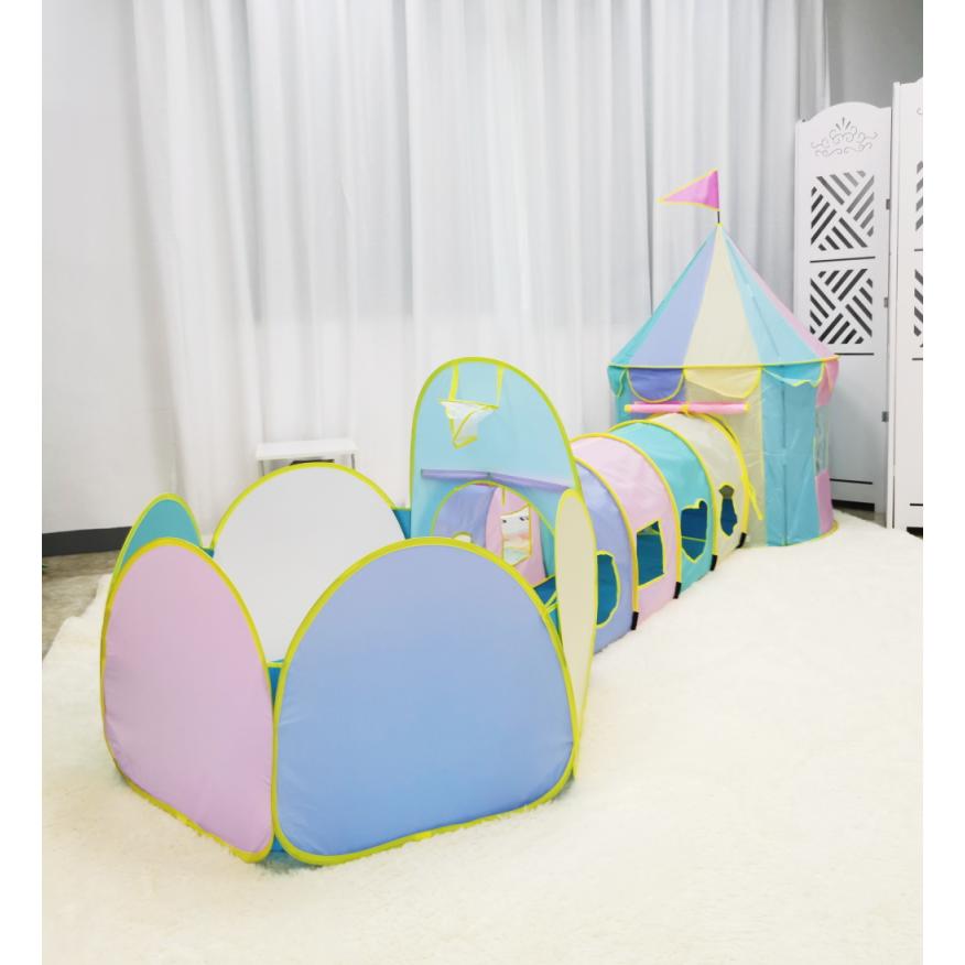 キッズテント お庭やピクニックに 入園祝い プレゼント ボールハウス 女の子 子供 テント パステルカラー バスケットゴール ハウス 運動 誕生日 出産祝 23c7-ABC_10