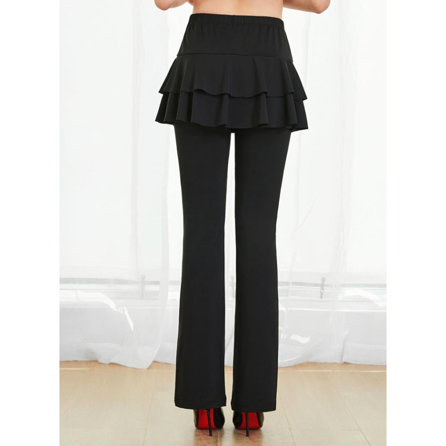 スカート付き パンツ 快適ストレッチ レディース ダンスパンツ