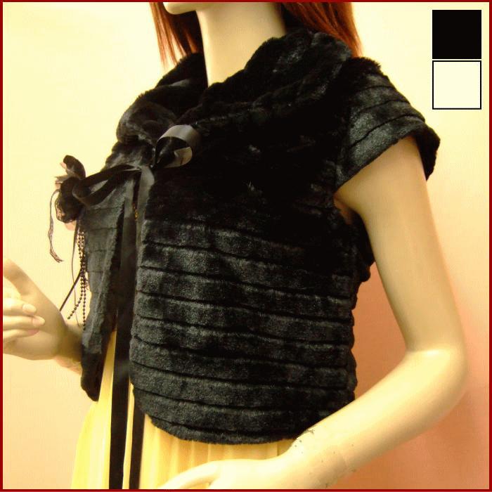 ファー ベスト ブラック 黒 フェイク ボレロ パーティードレス ワンピース ロングドレスにも ミカドレス ボレロ4 7926 2 3478 802 D622 640 ダンス衣装専門店 ミカドレス 通販 Yahoo ショッピング