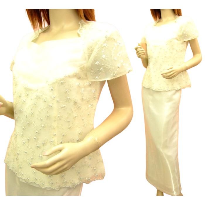 大きいサイズ パーティードレス【ホワイト XL】コーラス レディース ファッション 半袖 ツーピース ロングドレス  601-p3-0 | 